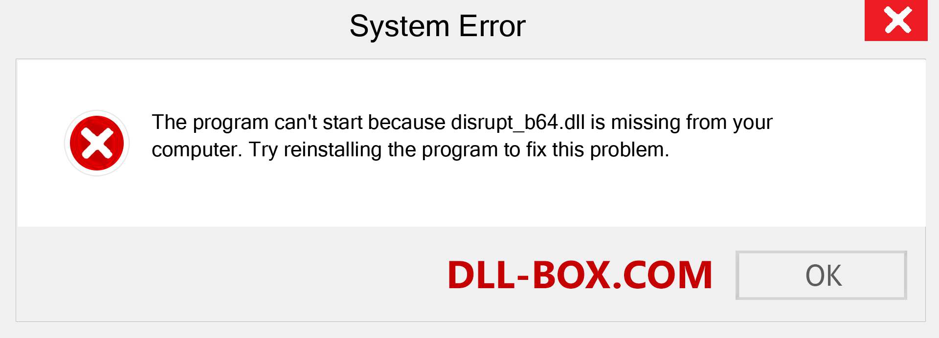  disrupt_b64.dll file is missing?. Download for Windows 7, 8, 10 - Fix  disrupt_b64 dll Missing Error on Windows, photos, images